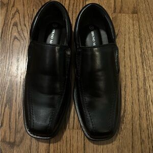 Boys Black Slip On Loafer Dress Shoes